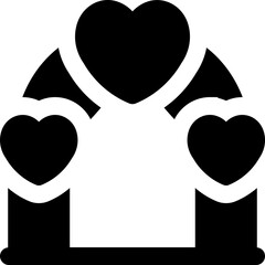 love gate glyph icon. Strong and solid vector icon for websites, mobile interfaces, presentations, and visual branding. High quality and easy to edit.