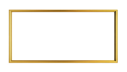 Obraz premium A blank golden picture frame set against a white background. emphasizing the elegance of the frame?s design. perfect for art or photographs in a stylish setting