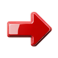 Glossy Red 3D Arrow Pointing Left, Ideal for Modern Design and Creative Projects