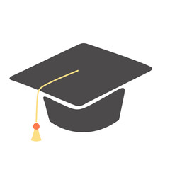 graduate cap in doodle style in vector. element for decor postcard design print sticker poster