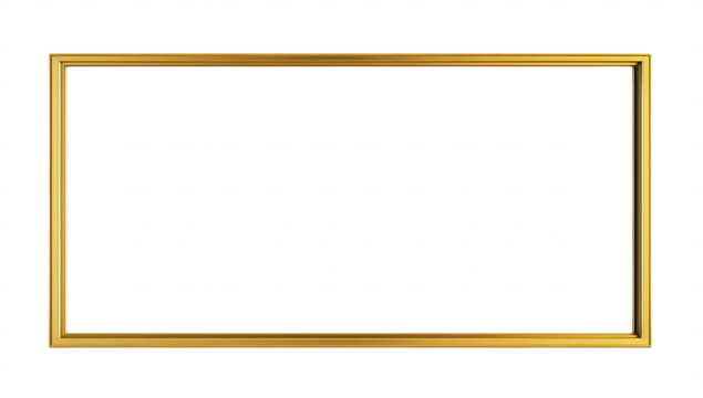 A blank golden picture frame set against a white background. emphasizing the elegance of the frame?s design. perfect for art or photographs in a stylish setting