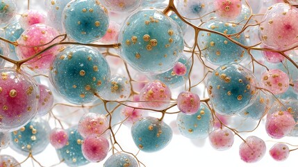 High-resolution biological-inspired neural web with neuron and brain cell creating a network representing intelligence, growth, and connection