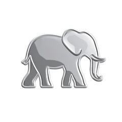 Fototapeta premium Glossy 3D Elephant Icon Isolated on White Background for Modern Designs and Creative Projects