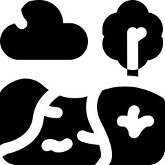 lake glyph icon. Strong and solid vector icon for websites, mobile interfaces, presentations, and visual branding. High quality and easy to edit.