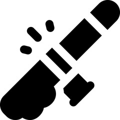 baton glyph icon. Strong and solid vector icon for websites, mobile interfaces, presentations, and visual branding. High quality and easy to edit.