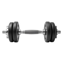 Naklejka premium Monochrome dumbbell poised for fitness, strength training with isolated background