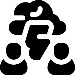 brainstorm glyph icon. Strong and solid vector icon for websites, mobile interfaces, presentations, and visual branding. High quality and easy to edit.