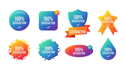 Collection of 100 percent sale badges and labels isolated on transparent background