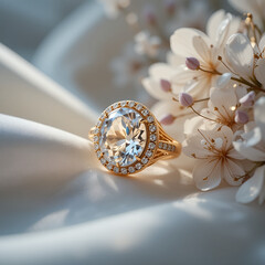 Fototapeta premium a shimmering gemstone gold ring