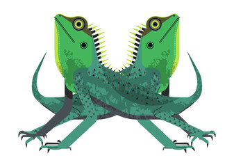 Iguana animal icon colored classic sketch