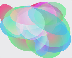 Fototapeta premium Abstract overlapping oval shapes in vibrant pastel colors