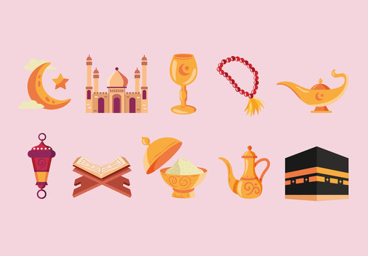 Ramadan Islamic Illustration Set