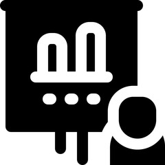 presentation glyph icon. Strong and solid vector icon for websites, mobile interfaces, presentations, and visual branding. High quality and easy to edit.