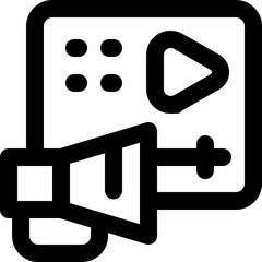 video marketing line icon. Clean and minimalist vector icon for websites, mobile apps, presentations, and logos. Fully scalable and customizable for any project.