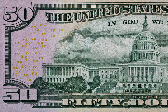 back of 50 dollar bill - Powered by Adobe