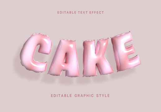 Pink Party Confetti Balloon Text Effect 3D Glow Bubble Font