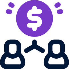 affiliate duotone icon. Sleek and modern vector icon for websites, mobile apps, marketing materials, and corporate design. Fully scalable and ready to use.