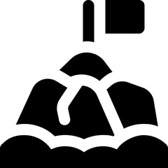 Fototapeta premium mountain glyph icon. Strong and solid vector icon for websites, mobile interfaces, presentations, and visual branding. High quality and easy to edit.