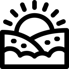 sunrise line icon. Clean and minimalist vector icon for websites, mobile apps, presentations, and logos. Fully scalable and customizable for any project.