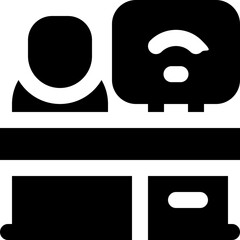 online study glyph icon. Strong and solid vector icon for websites, mobile interfaces, presentations, and visual branding. High quality and easy to edit.