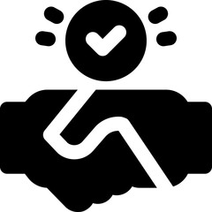 partnership glyph icon. Strong and solid vector icon for websites, mobile interfaces, presentations, and visual branding. High quality and easy to edit.