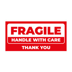 Fragile Handle with Care Sticker Lable  isolated on a Transparent Background