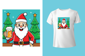 Merry Christmas typography sublimation t shirt design and clipart .