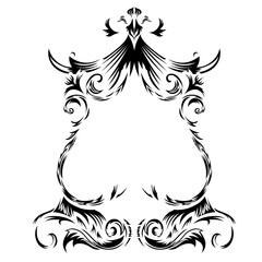 black and white designed frame