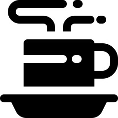 coffee cup glyph icon. Strong and solid vector icon for websites, mobile interfaces, presentations, and visual branding. High quality and easy to edit.