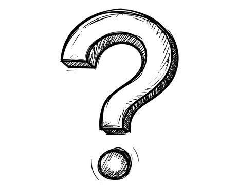 Hand-drawn question mark