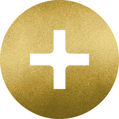 Large gold circular cross texture with a transparent background
