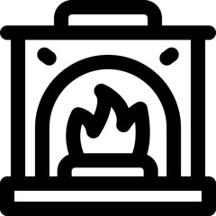 fireplace line icon. Clean and minimalist vector icon for websites, mobile apps, presentations, and logos. Fully scalable and customizable for any project.