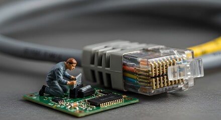 Fototapeta premium A creative LEGO construction scene with various colorful bricks and figures.