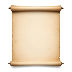 Rolled vintage paper sheet with old aesthetic texture, isolated on white background. Perfect for posters, certificates, invitations, and classic retro designs