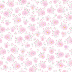 coquette seamless pink flowers pattern. Delicate petals and vibrant blossoms create an artistic and vintage botanical illustration. pastel flower seamless pattern
