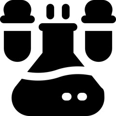 flask glyph icon. Strong and solid vector icon for websites, mobile interfaces, presentations, and visual branding. High quality and easy to edit.