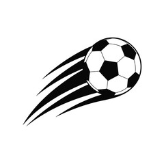 Dynamic soccer ball motion vector graphic illustration action sport game speed silhouette vector illustration white background