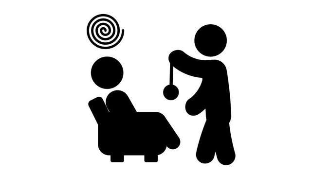 One person hypnotizes another using a swinging object, aiming to guide them into a trance-like state for relaxation or therapeutic exploration