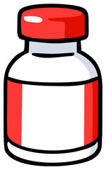 Medicine pill bottle. Blank vertical label. Editable color vector