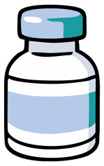 Medicine pill bottle. Horizontal label. Editable color vector