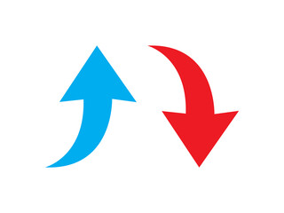 up down curve arrow sign