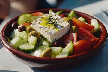 Light and Refreshing Greek Salad with Feta Cheese