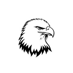 Obraz premium Bald Eagle. Bald Eagle simple black and white line art vector logo