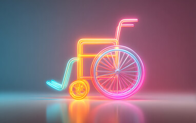 International day for persons with disabilities awareness graphic with wheelchair symbol. High quality