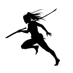 silhouette of a girl jumping