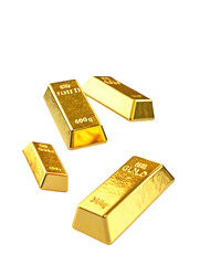 Shiny gold bars collection on black background for investment and wealth representation in finance