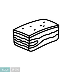 Pork Lard or Fat Vector Outline Icon