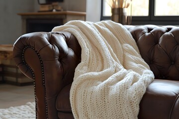 Soft Cashmere Throw Blanket Draped in Luxury Knit