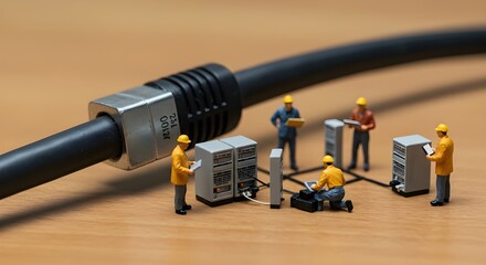 Fototapeta premium Tiny hands working diligently to create grand structures from LEGO pieces.