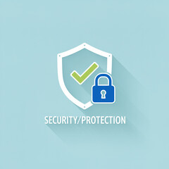 Obraz premium Security and protection concept with shield, checkmark, and padlock icon